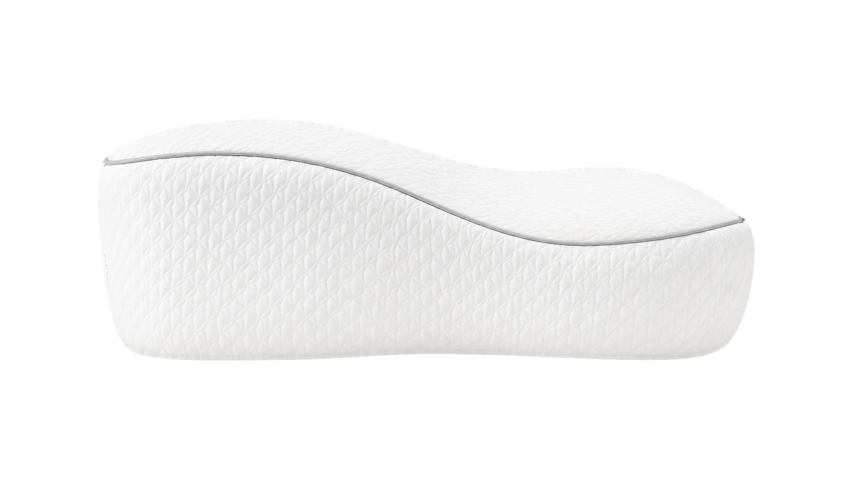 Side profile of the FulgoMedical N1 pillow, showing its contoured support and depth